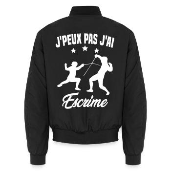 Je Peux Pas J'ai Escrime - Bomber unisexe - noir - Dos - AI Model Male 185 light (185cm)