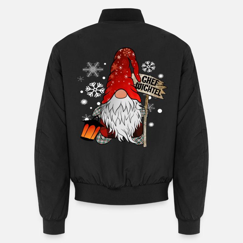 Chef Wichtel mit Schneeflocken Christmas Gnome Unisex Bomberjacke