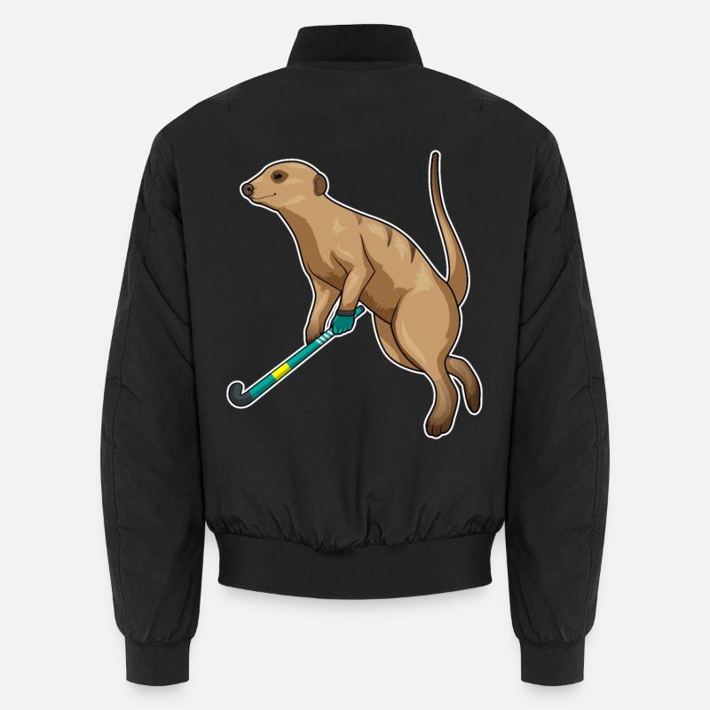 Erdmännchen Feldhockey Feldhockeyschläger - Unisex Bomberjacke - Schwarz