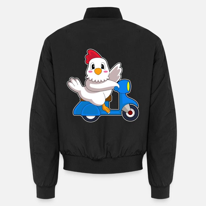 Huhn Motorroller - Unisex Bomberjacke - Schwarz