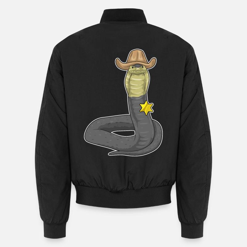 Snake Sheriff Sheriff's Hat - Unisex Bomber Jacket - black