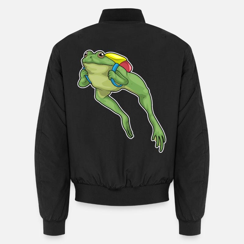Frog Hiker Backpack Hiking - Unisex Bomber Jacket - black