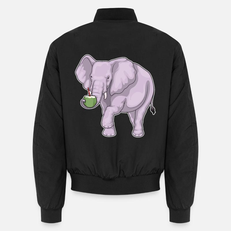 Elephant Coconut - Unisex Bomber Jacket - black