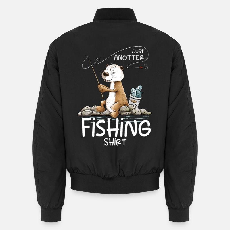 Droll Angler Otter Pêche Dire Chemise de Pêche Bomber unisexe