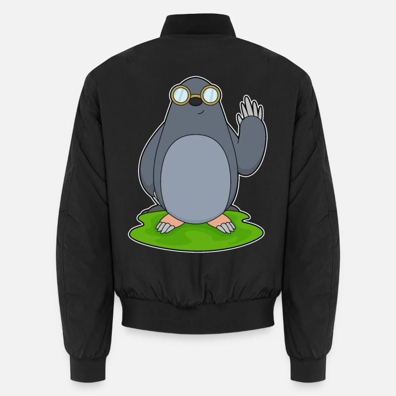 Maulwurf Brille - Unisex Bomberjacke - Schwarz