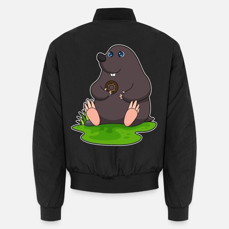 Taupe beignet - Bomber unisexe - noir
