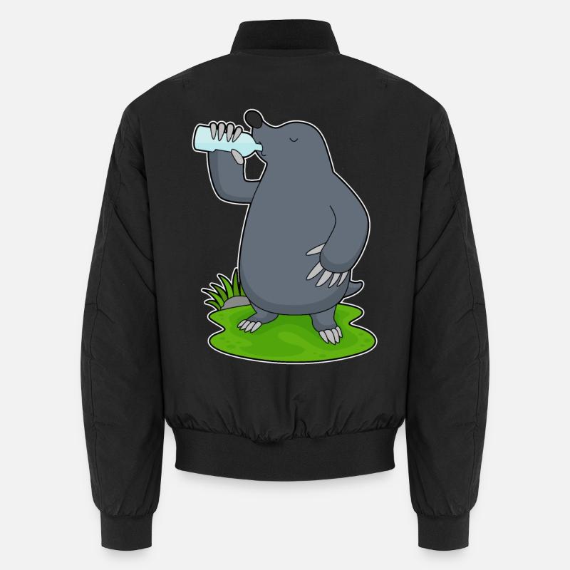 Mole water bottle - Unisex Bomber Jacket - black