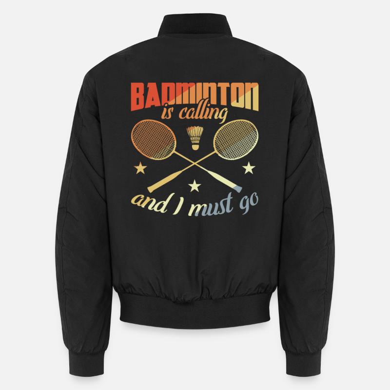 Drôle de citation de badminton - Bomber unisexe - noir