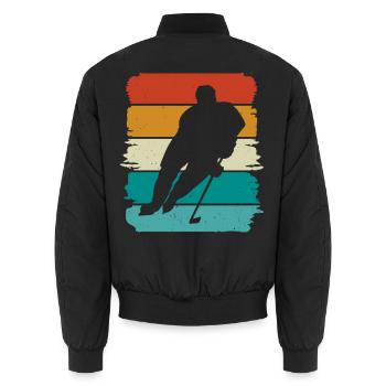 Hockey sur glace - Bomber unisexe - noir - Dos - AI Model Male 185 light (185cm)
