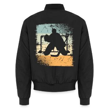 Hockey sur glace - Bomber unisexe - noir - Dos - AI Model Male 185 light (185cm)