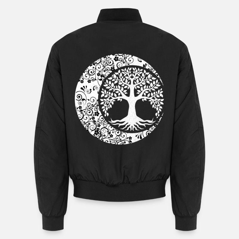 Baum des Lebens Cresent Mondphasen Mandala Yoga Unisex Bomberjacke