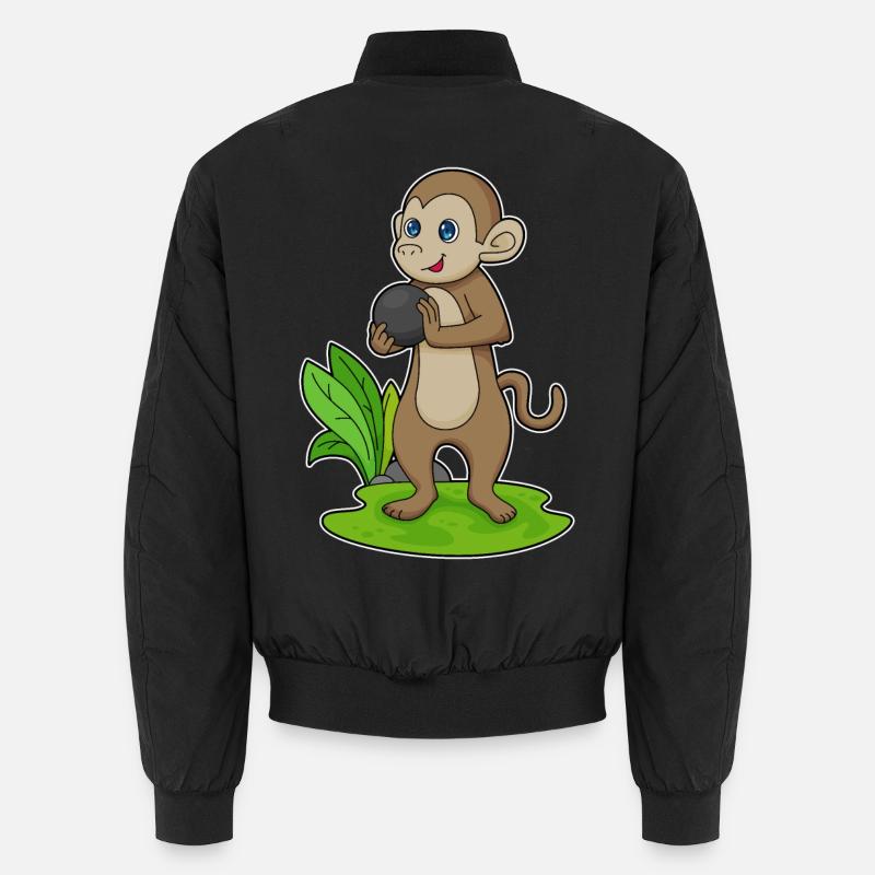 Affe Bowling Bowlingkugel - Unisex Bomberjacke - Schwarz