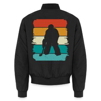 Hockey sur glace - Bomber unisexe - noir - Dos - AI Model Male 185 light (185cm)