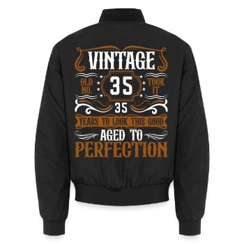 35. Geburtstag Vintage Retro - Unisex Bomberjacke - Schwarz - Hinten - AI Model Male 185 light (185cm)