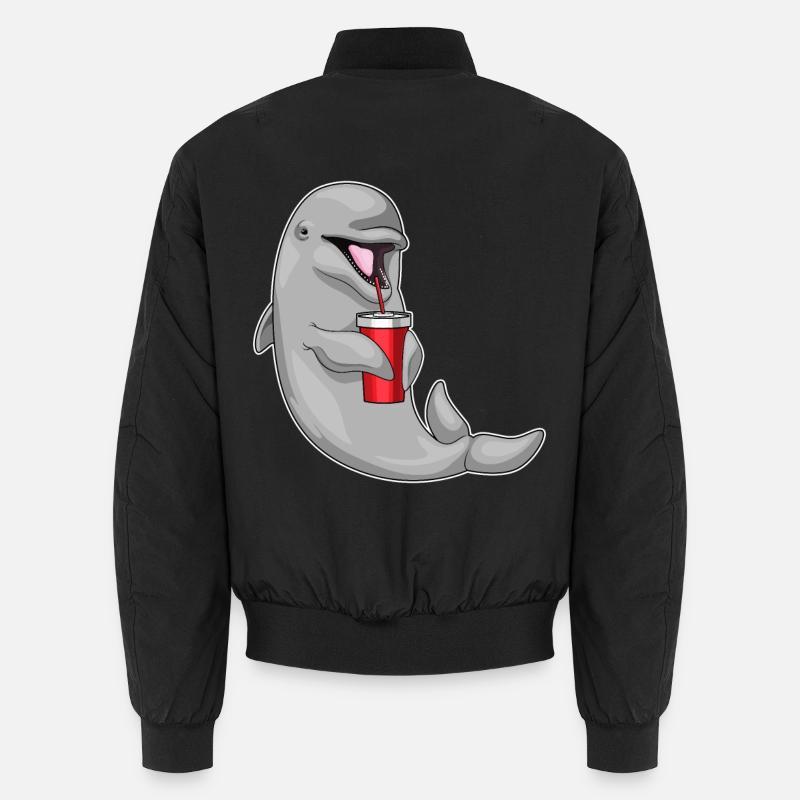 Delfin Trinkbecher - Unisex Bomberjacke - Schwarz