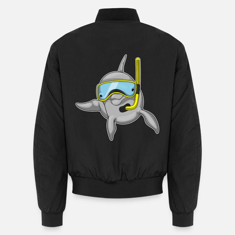 Dolphin Diver Snorkel - Bomber unisexe - noir
