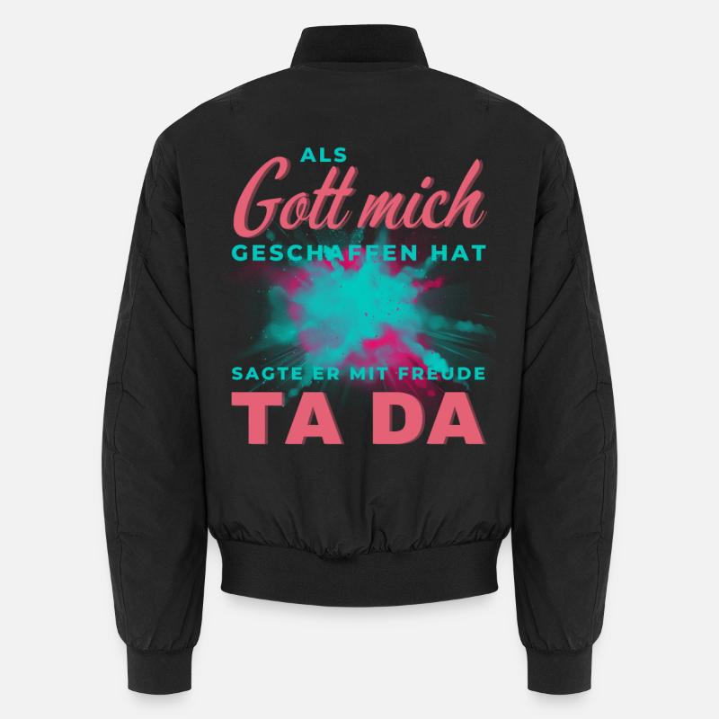 Bunter Schrift-Splash TA DA - Unisex Bomberjacke - Schwarz