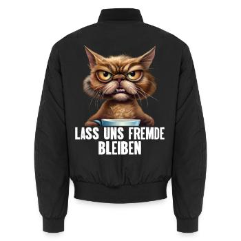 Lass Uns Fremde Bleiben - Unisex Bomberjacke - Schwarz - Hinten - AI Model Male 185 light (185cm)