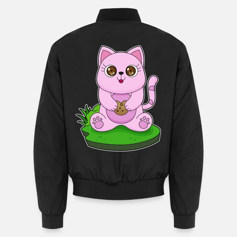 Cat Cookie - Unisex Bomber Jacket - black