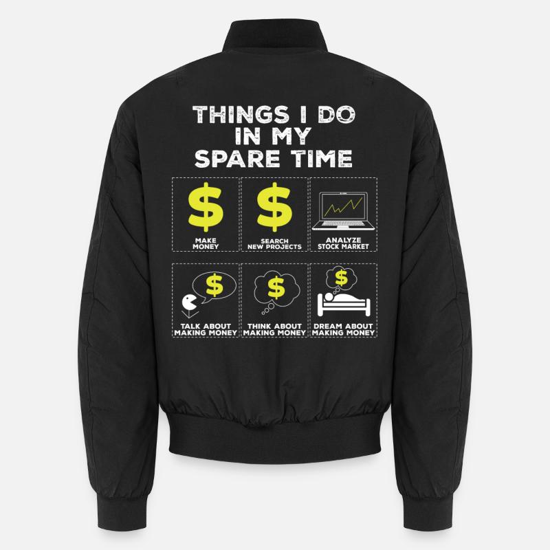 Choses dans mon temps libre Cadeau d’actions d’investisseur Bomber unisexe