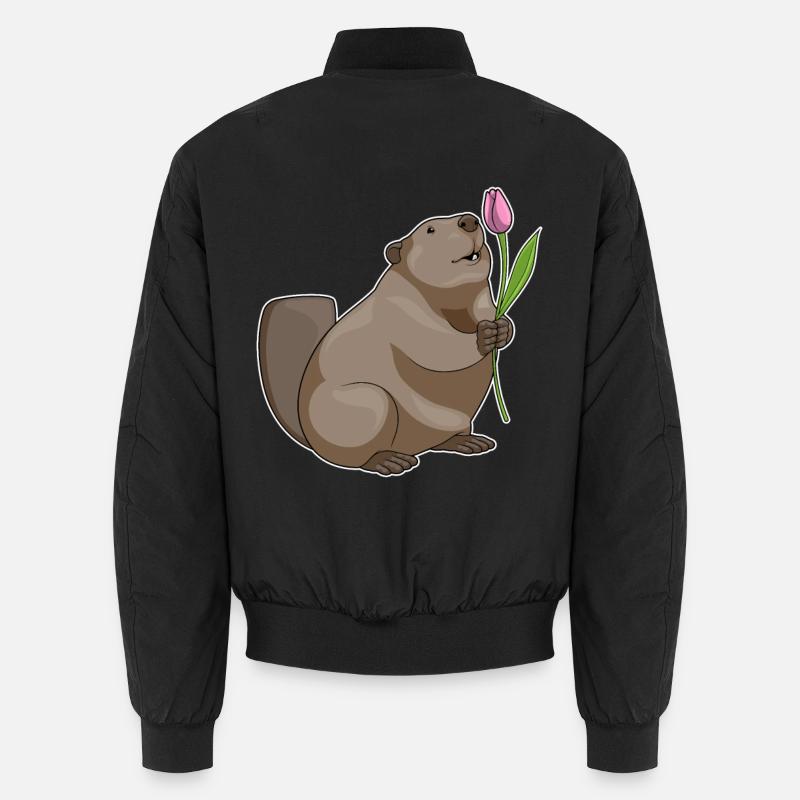 Beaver Tulip - Unisex Bomber Jacket - black