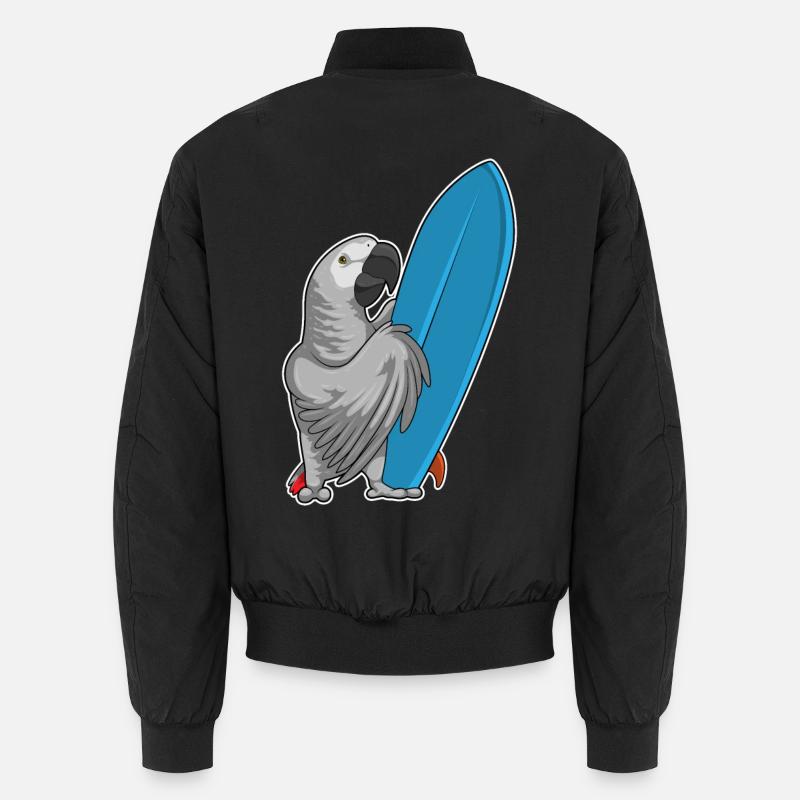 Parrot surf board Summer - Bomber unisexe - noir