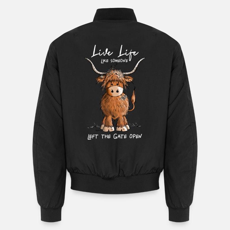 Scottish Highland cattle - Unisex Bomber Jacket - black