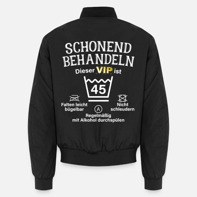 45. Geburtstag Schonend Behandeln 45 VIP ist 45 Unisex Bomberjacke
