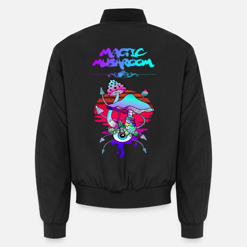 Magic Mushroom Sunset - Unisex Bomber Jacket - black