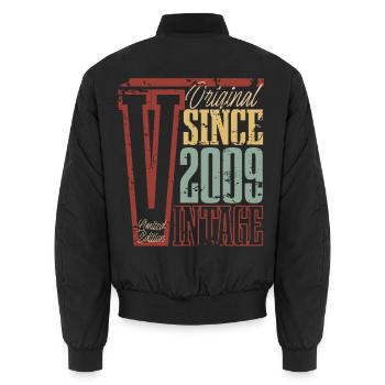 2009 Geburtstag Geburtsjahr Baujahr Vintage Retro - Unisex Bomberjacke - Schwarz - Hinten - AI Model Male 185 light (185cm)