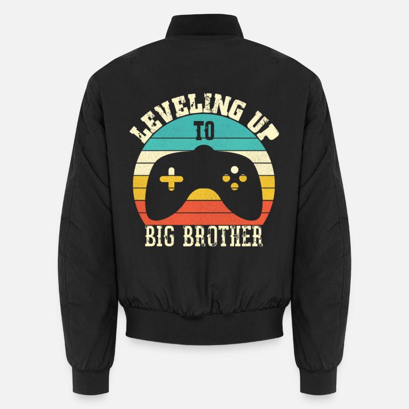 Leveling up to Big Brother - Unisex Bomber Jacket - black