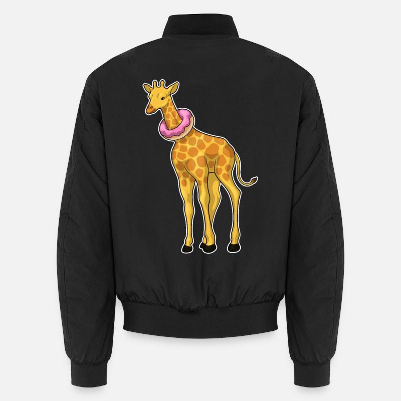 Giraffe Donut - Unisex Bomber Jacket - black