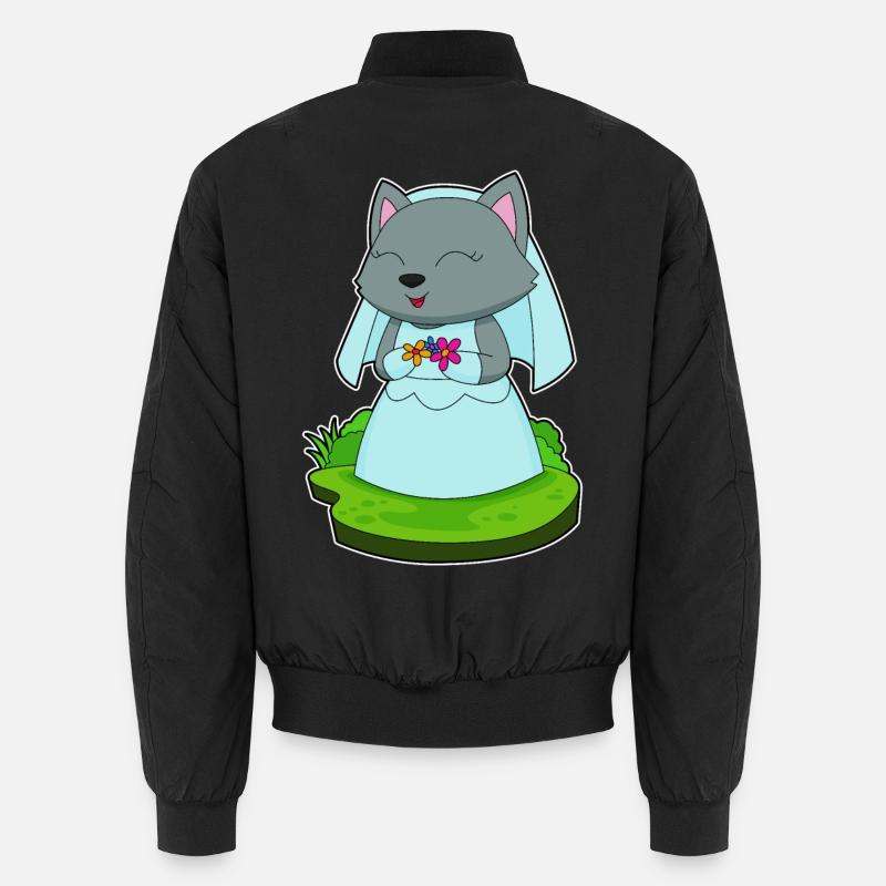 Cat Bride Fleurs Mariage - Bomber unisexe - noir