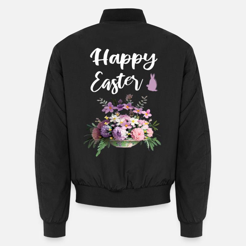Happy Easter Floral - Unisex Bomberjacke - Schwarz