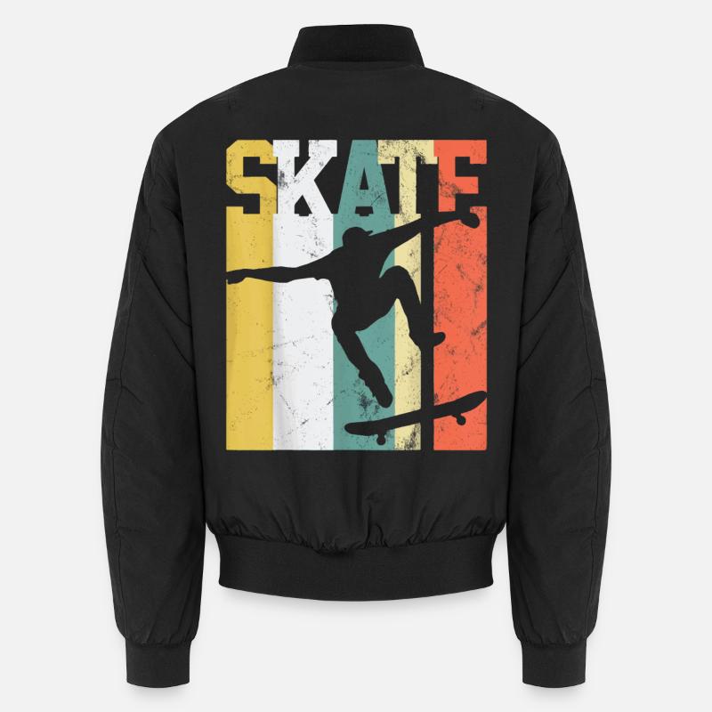 Skate Skateboarder Geschenk Skateboard Retro Unisex Bomberjacke