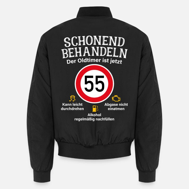 55. Geburtstag Schonend Behandeln Oldtimer Ist 55 Unisex Bomberjacke