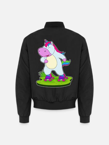 Einhorn Rollschuhfahren Rollschuhe - Unisex Bomberjacke - Schwarz