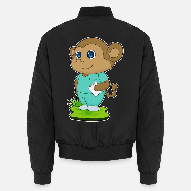 Monkey Nurse - Unisex Bomber Jacket - black