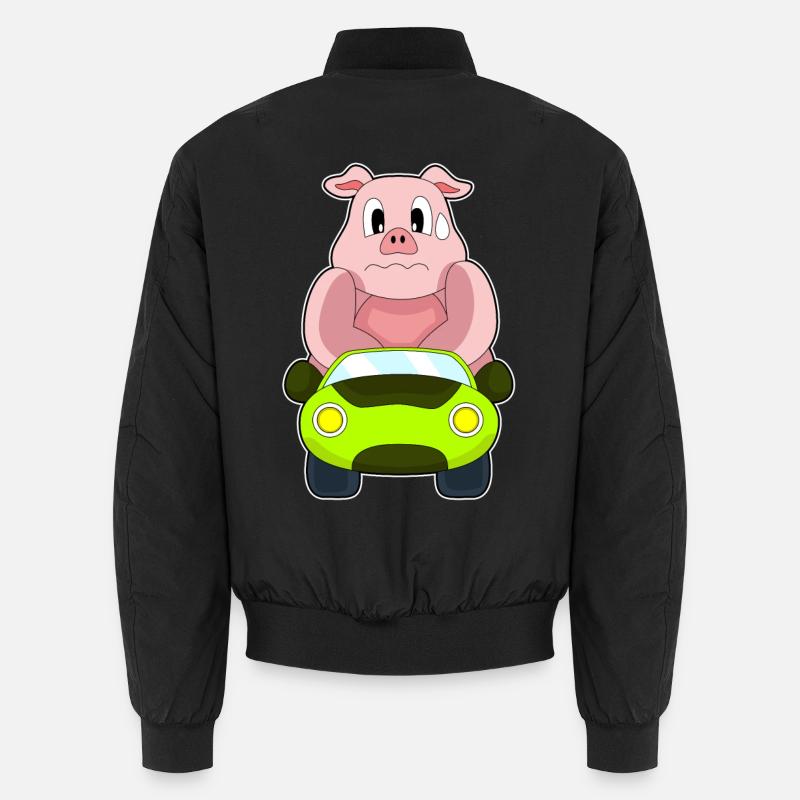 Voiture de cochon - Bomber unisexe - noir