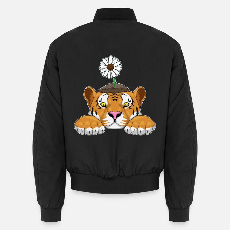 Tiger Gänseblümchen - Unisex Bomberjacke - Schwarz