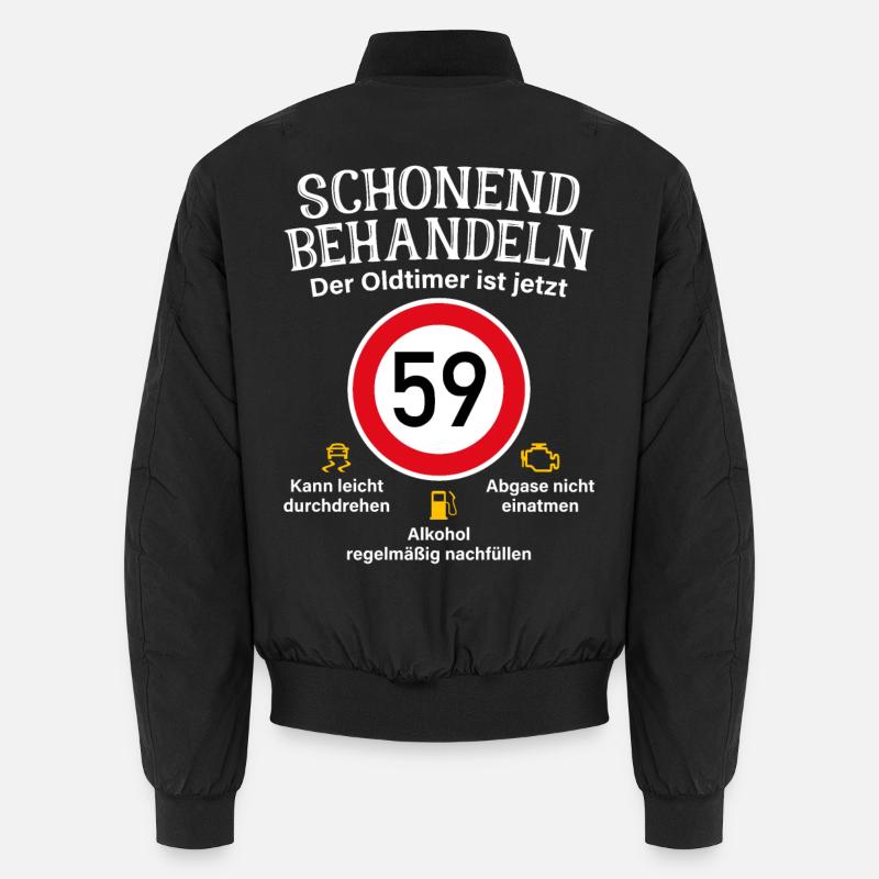 59. Geburtstag Schonend Behandeln Oldtimer Ist 59 Unisex Bomberjacke