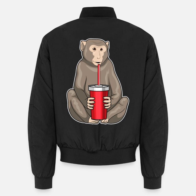 Monkey Mug to go - Unisex Bomber Jacket - black