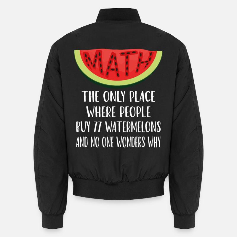Mathematics and Watermelons - Unisex Bomber Jacket - black