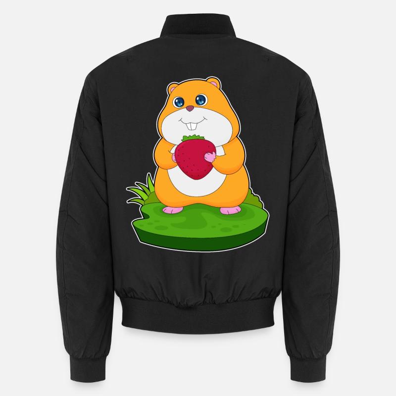 Hamster Fraise Fruit - Bomber unisexe - noir