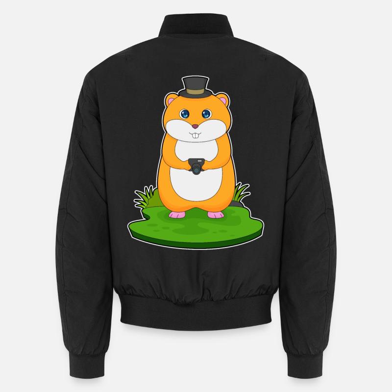 Hamster Fotograf Kamera Unisex Bomberjacke