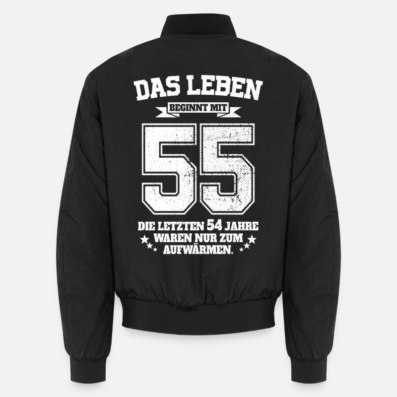 55. Geburtstag Geschenk Das Leben Beginnt Mit 55 Unisex Bomberjacke