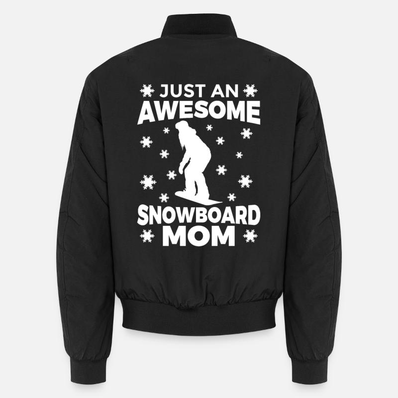 Awesome snowboard mom - Unisex Bomber Jacket - black