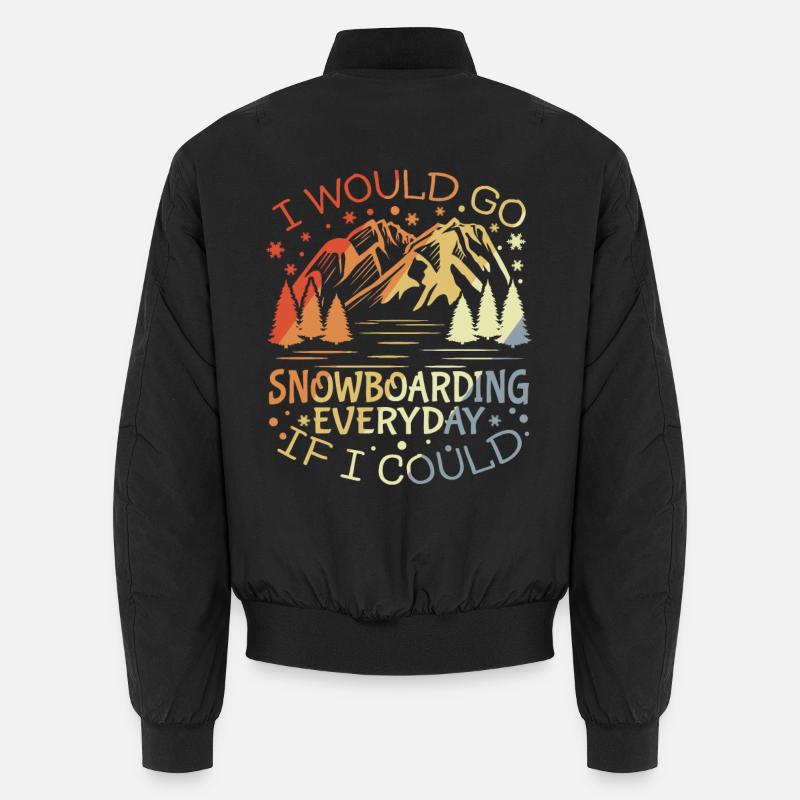 Snowboarder Motivation - Unisex Bomber Jacket - black