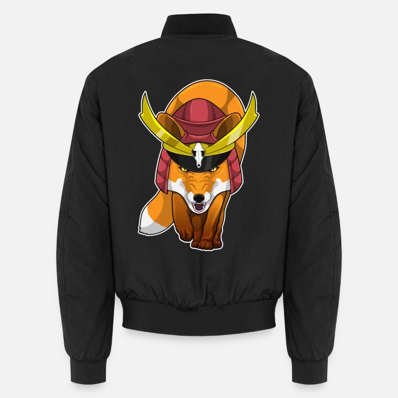 Fuchs Samurai Kampfkunst - Unisex Bomberjacke - Schwarz