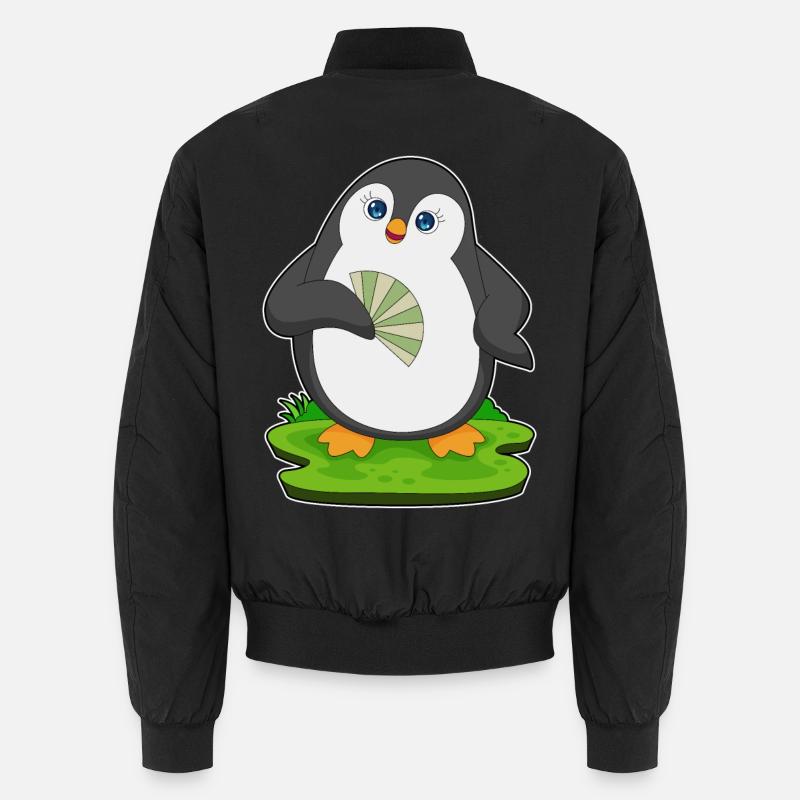 Pinguin Handventilator - Unisex Bomberjacke - Schwarz